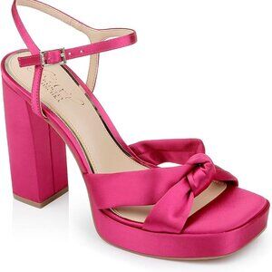Jewel Badgley Mischka Valencia Fuchsia Satin Block Heels